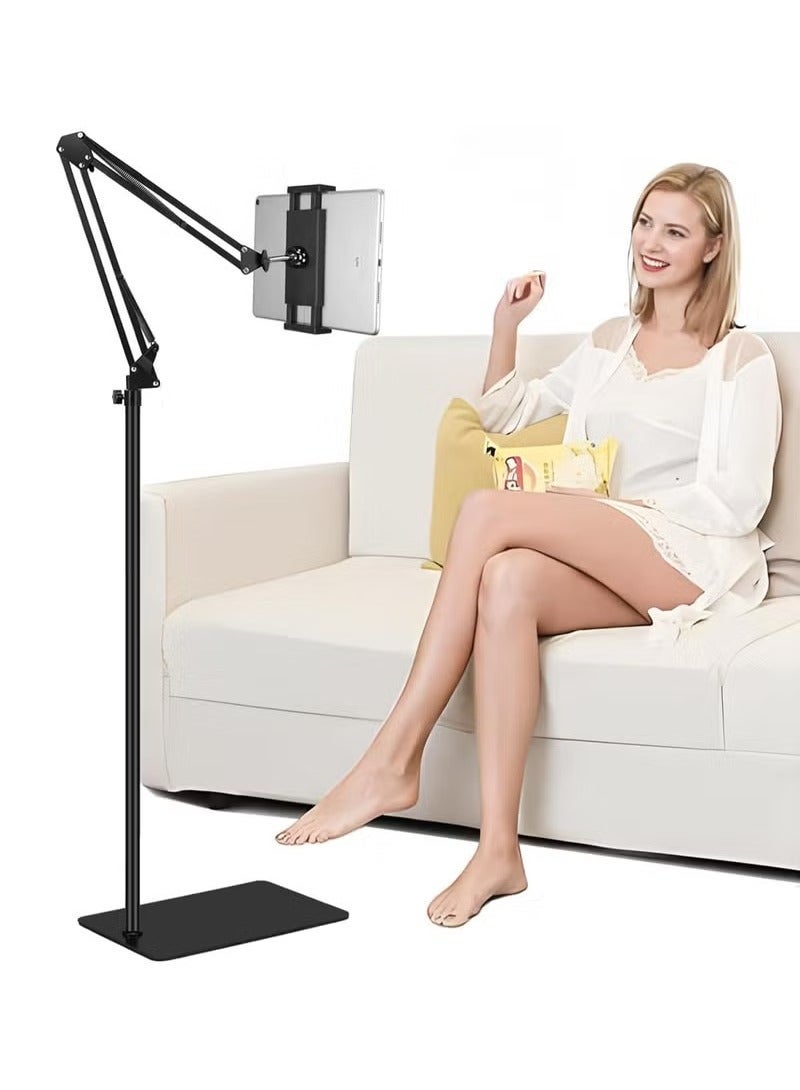 DURKU Height Adjustable Metal Tablet iPad Stand, Lazy Phone iPad Holder, Hands Free Flexible Tablet Holder, Compatible with iPhone, E-Readers or Other 4-12.9 Inches Devices - Image 1