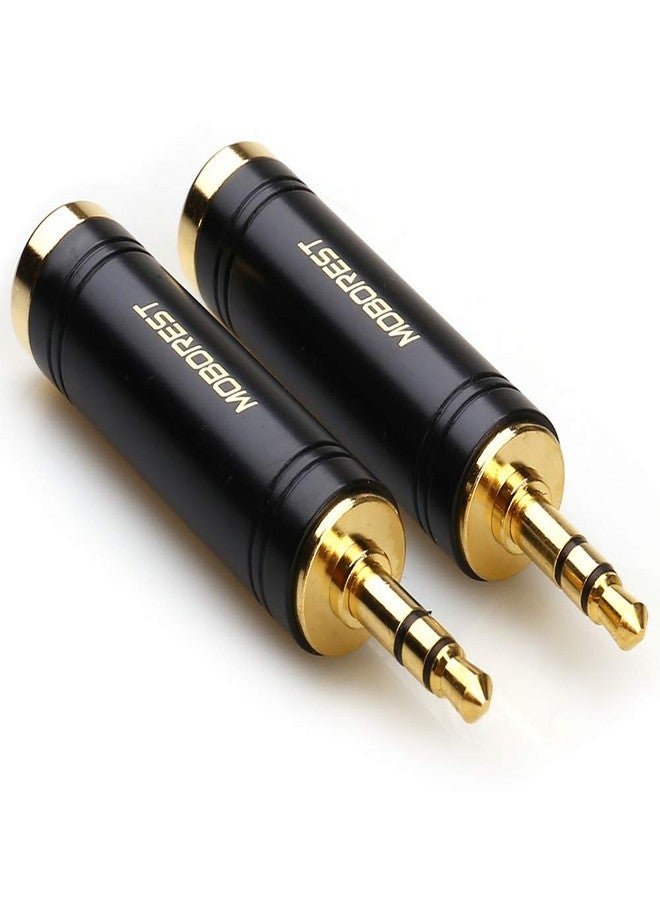 MOBOREST 3.5mm M to 6.35mm F Stereo Pure Copper Adapter, 1/8 Inch Plug Male to 1/4 Inch Jack Female Stereo Adapter, Can be Used for Conversion Headphone adapte, amp adapte, Black Fashion 2-Pack - Image 3