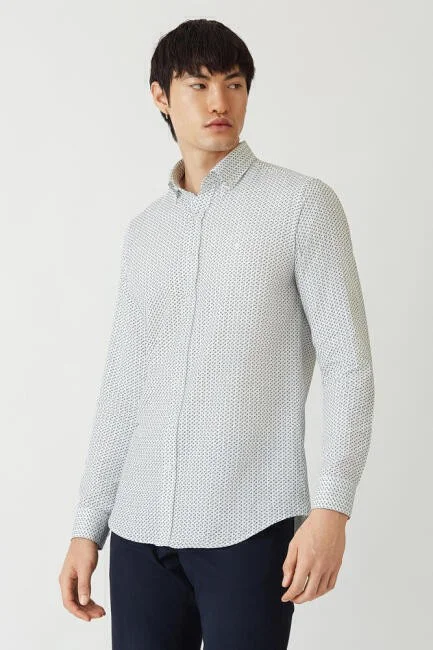 Bisse Men's Regular Fit Long Sleeve Sports Shirt GREEN GM22Y221159_E47