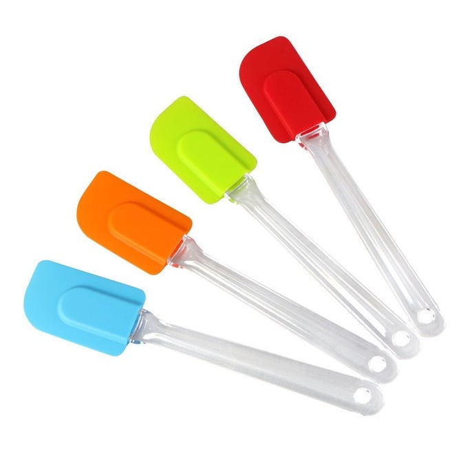 SILICONE SPATULAS SPOONS SET SILICONE KITCHEN UTENSILS INCLUDING RUBBER SPATULA NONSTICK AND HEAT RESISTANT FOR COOKING BAKING AND MIXING MULTICOLOR 4PCS