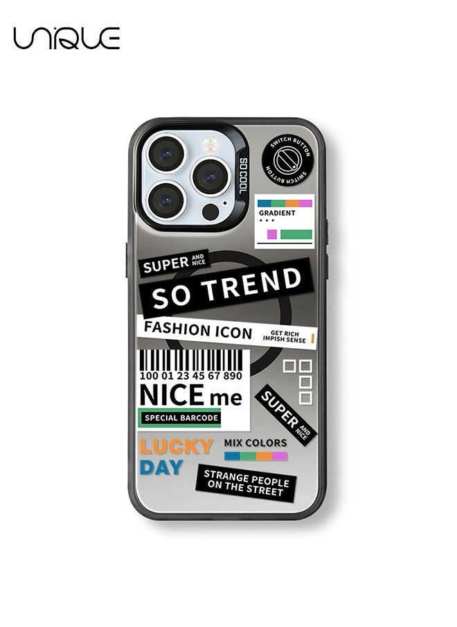Unique - Compatible with iPhone 15 Pro Max Cases, Compatible with MagSafe Cases,Tuya Phone Case，Scrub Laser Phone Case，TPU Drop Protection - Black - Image 1