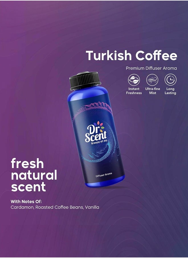 Dr Scent Diffuser Aroma Turkish Coffee, Feel the Aromatic Fragrance of Roasted Coffee Beans, And Zesty Cardamom, Ending with Sweet Notes of Vanilla (500ml)  - Image 2