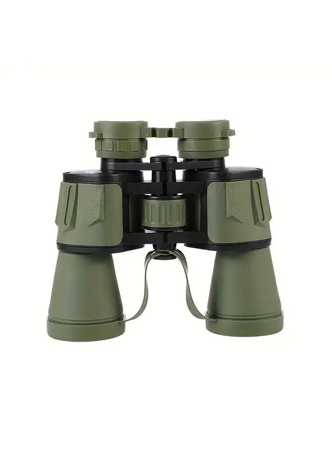 Green Vintage Style HD Long Distance Binoculars Adjustable Magnification Focus Dial Foldable Lightweight for Hunting Bird Watching Camping Travel - Image 1