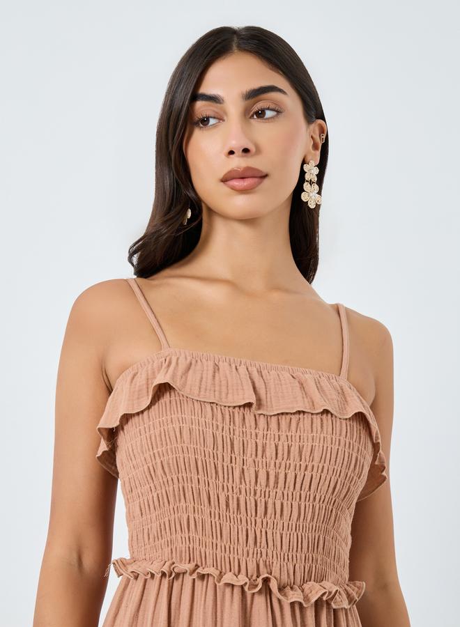 Take Two Beige Maxi Dress with Ruffle Detail - Image 4