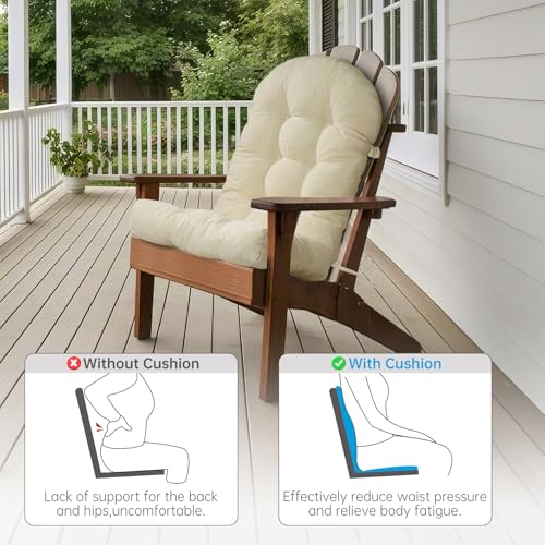 Ylymence Rocking Chair Cushions Set - Non-Slip Adirondack Chair Cushions with Ties Indoor/Outdoor Rocking Chair Pad for Living Room, Bedroom, Balcony, Office - Image 2