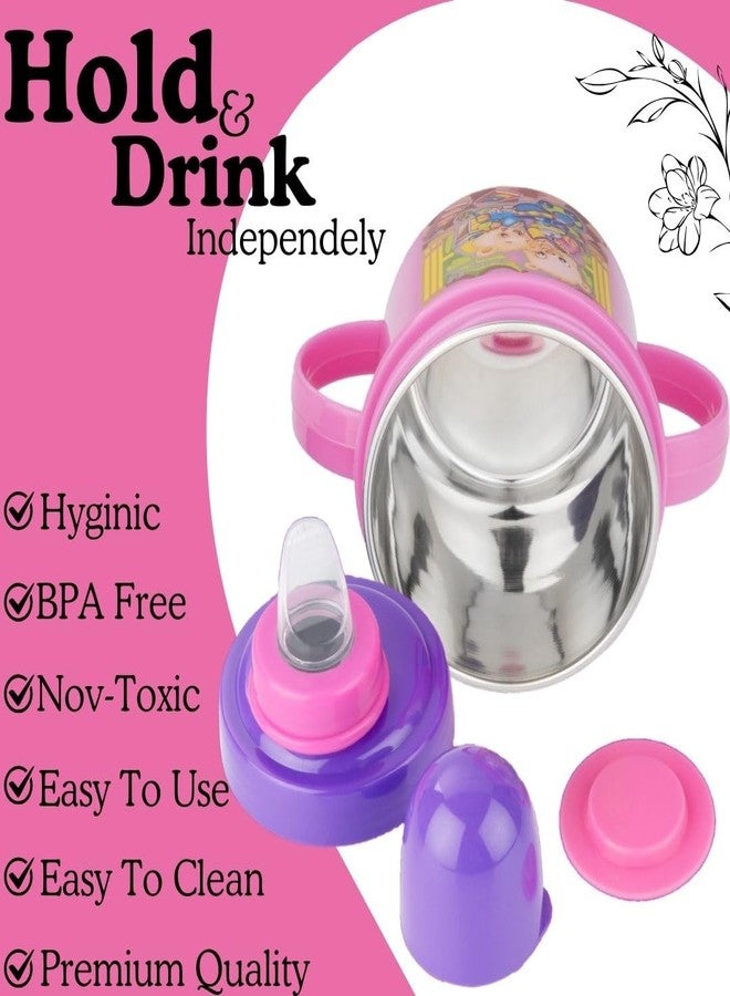 Zerya Hippo Stainless Steel Baby Spout Sipper Cup for Kids/Toddler with Soft Silicone 250 ML (Pink) - Image 5