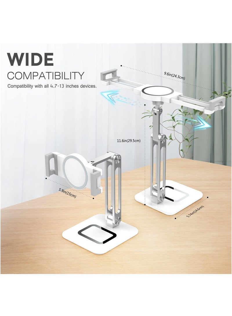 SYOSI Tablet Stand, Adjustable Tablet Dock, 360 Degree Rotating Desktop Mount Dock Compatible with iPad Pro 9.7, 10.5, 12.9, Air, Mini 2 3 4, for Kindle, for Galaxy Tab, for E-Reader (4-13"), Silver - Image 5