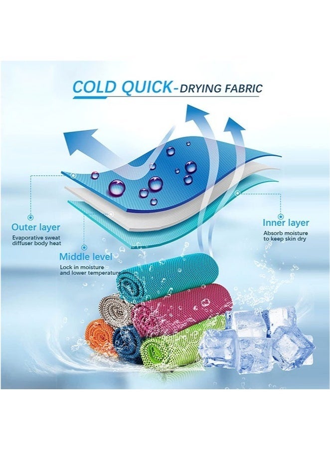 BAEKO 6Pcs Cooling Towel, Ice Sports Towel, Cool Towel for Instant Cooling,for Yoga, Travel, Golf, Gym,Camping, Fitness, Running, Workout & More Activities (31.5"x11.8") - Image 2