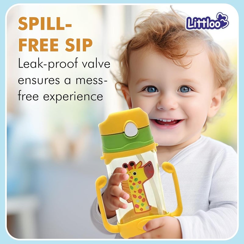 LITTLOO Baby Water Bottle (Yellow) : Stay Hydrated with Safe & Spill-Free Design - 450 ml - Image 3