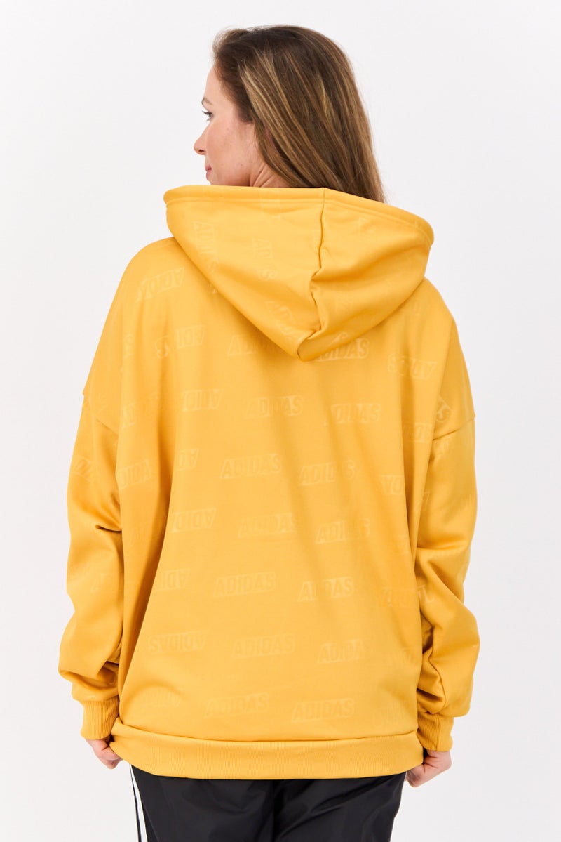 Adidas Women Sportswear Fit Long Sleeve Outdoor Hoodie, Mustard  - Image 3