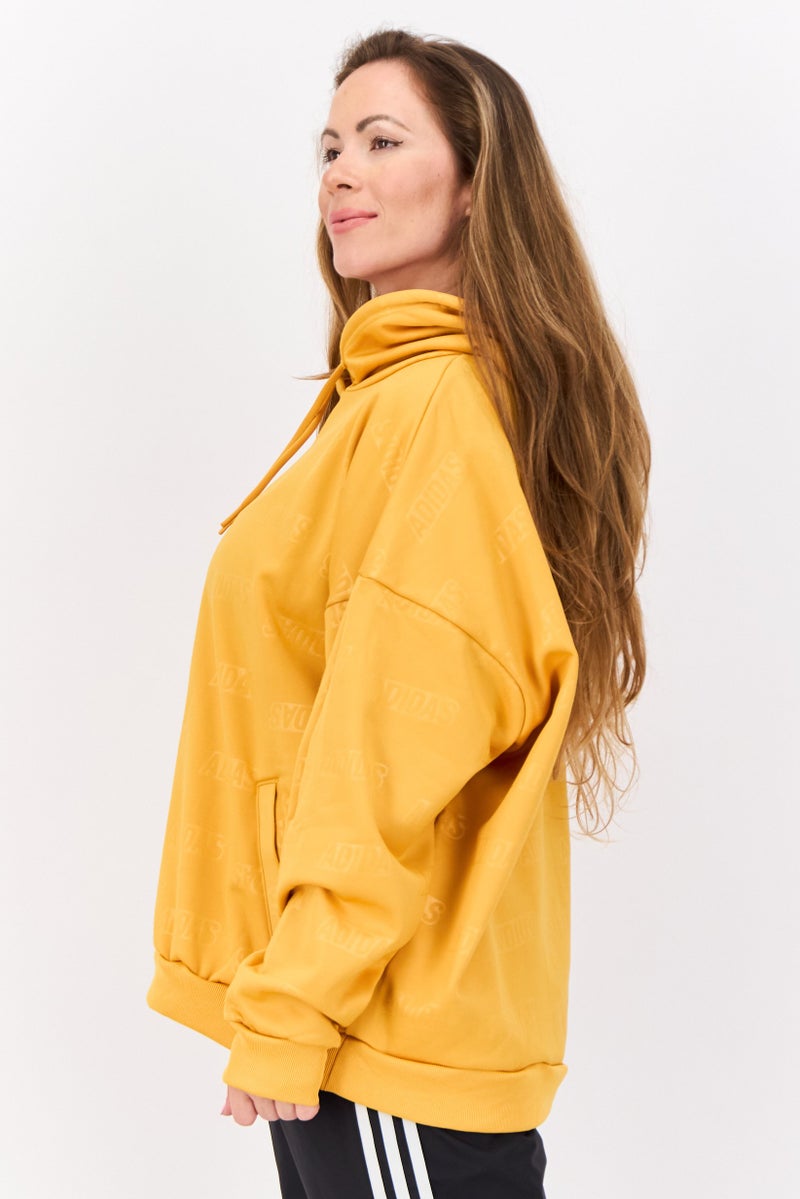 Adidas Women Sportswear Fit Long Sleeve Outdoor Hoodie, Mustard  - Image 4