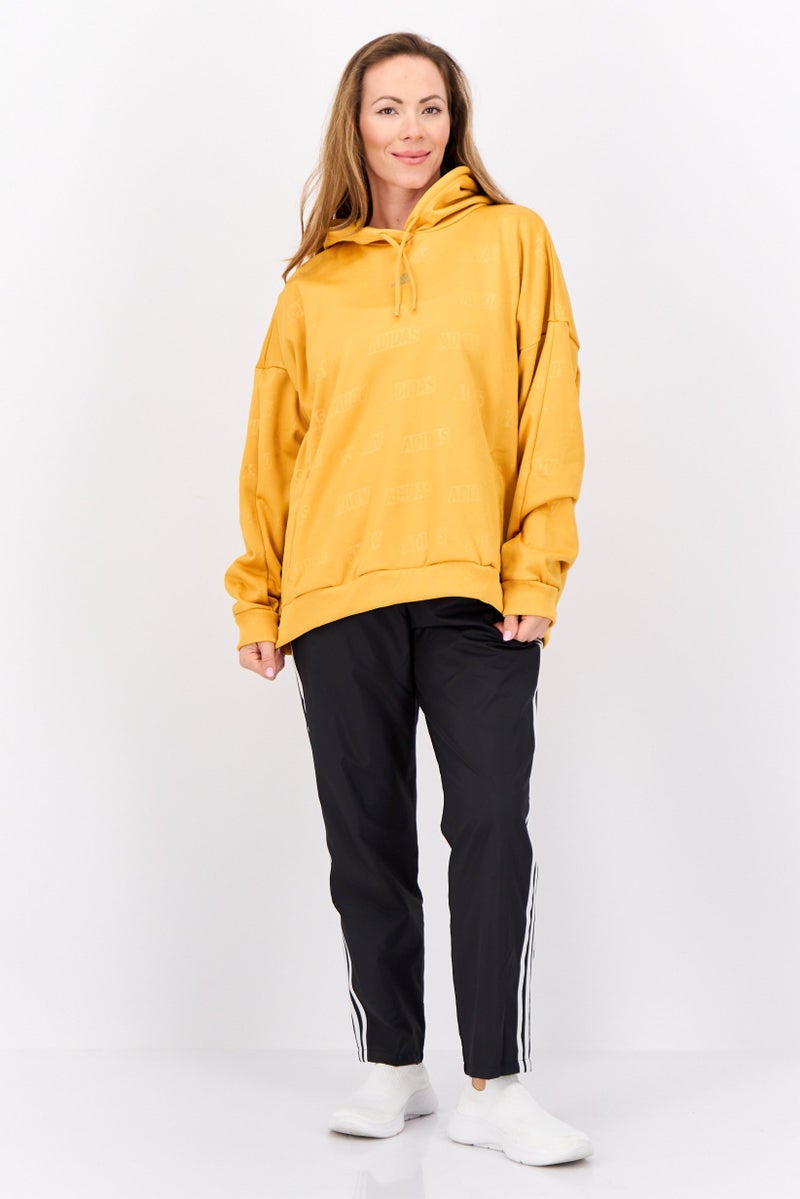 Adidas Women Sportswear Fit Long Sleeve Outdoor Hoodie, Mustard  - Image 2