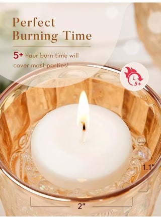 20 Pack White Floating Candles 2 Inch, Unscented Long Burning 5-6 Hours Floating Discs for Centerpieces Wedding Party Pool Holiday Home Romantic Decor (White) - view 3