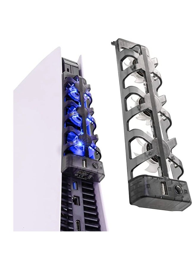 Loquat PS5 Accessories Cooling Fan with LED Light for Playstation 5 Both Disc and Digital Editions Gaming Accessories Cooling System - Image 2