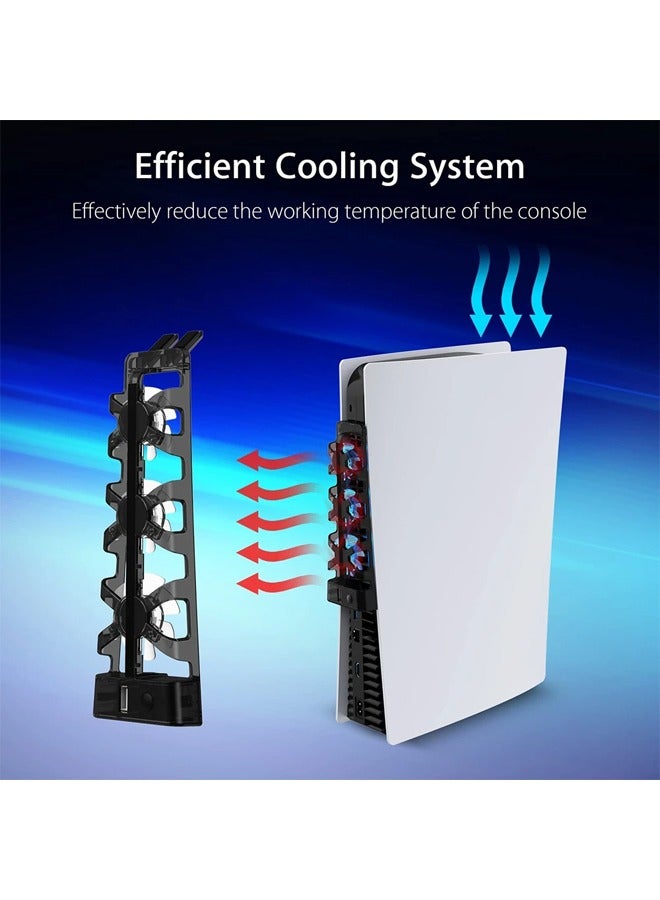 Loquat PS5 Accessories Cooling Fan with LED Light for Playstation 5 Both Disc and Digital Editions Gaming Accessories Cooling System - Image 3