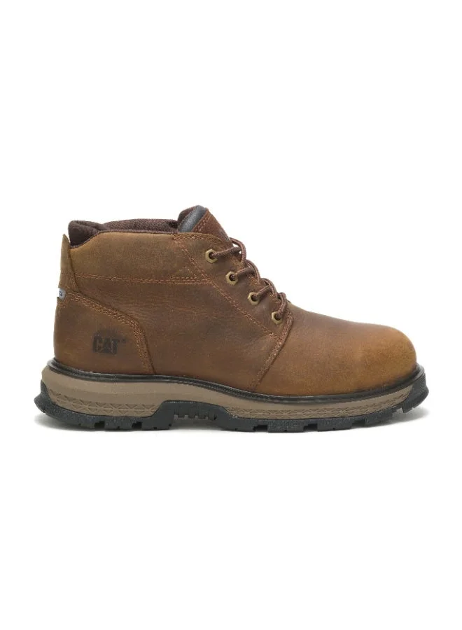 Caterpillar CAT Exposition 4.5" Brown Men’s Safety Boot – Full‑Grain Leather, Steel Toe (ST), S3 HRO SRC, SRX Slip‑Resistant T1483 Outsole