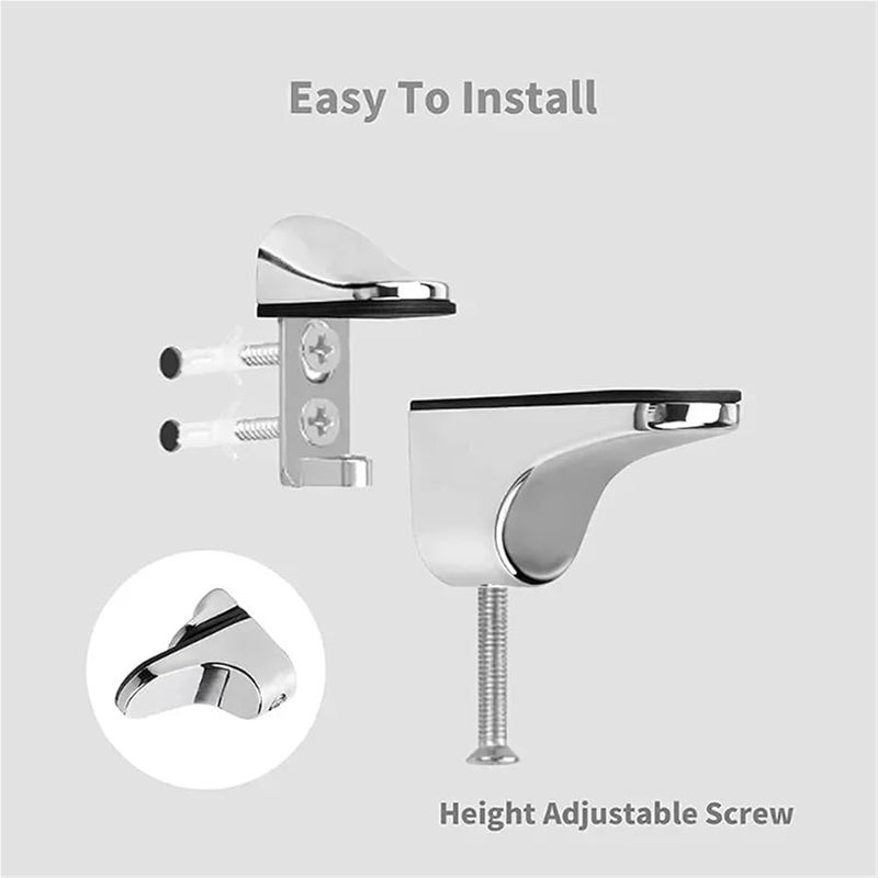 Zinc Alloy Adjustable Glass Shelf Brackets 10pcs 55 X 24mm Support Clips For Wood - Image 5