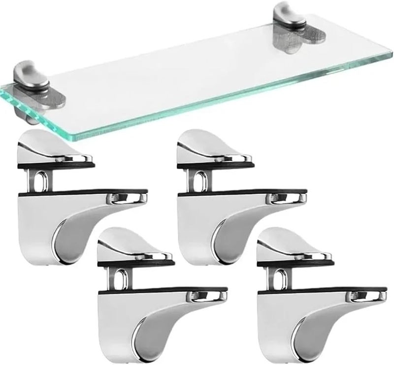 Zinc Alloy Adjustable Glass Shelf Brackets 10pcs 55 X 24mm Support Clips For Wood - Image 3