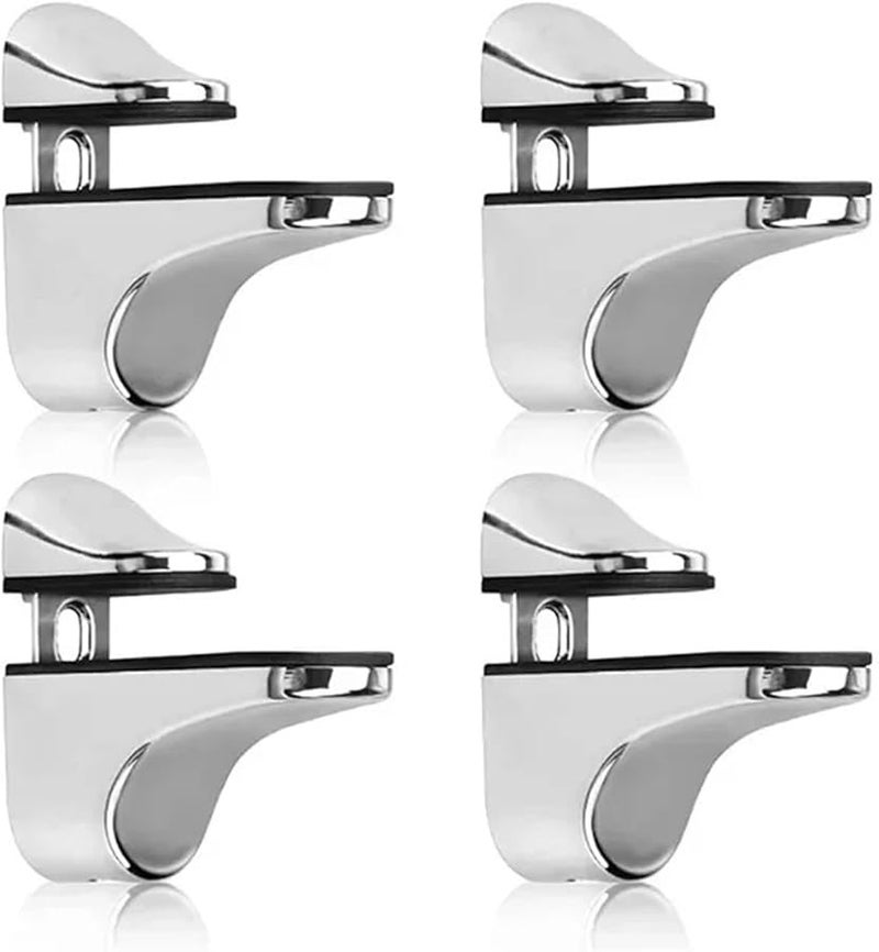 Zinc Alloy Adjustable Glass Shelf Brackets 10pcs 55 X 24mm Support Clips For Wood - Image 1