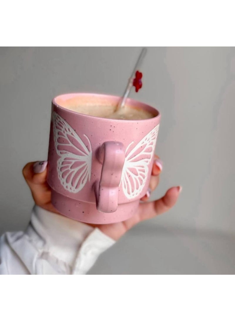 طقم مجات بورسلين مكون من 4 قطع للشاي والقهوة والنسكافيه -  مجات بورسلين - Image 3