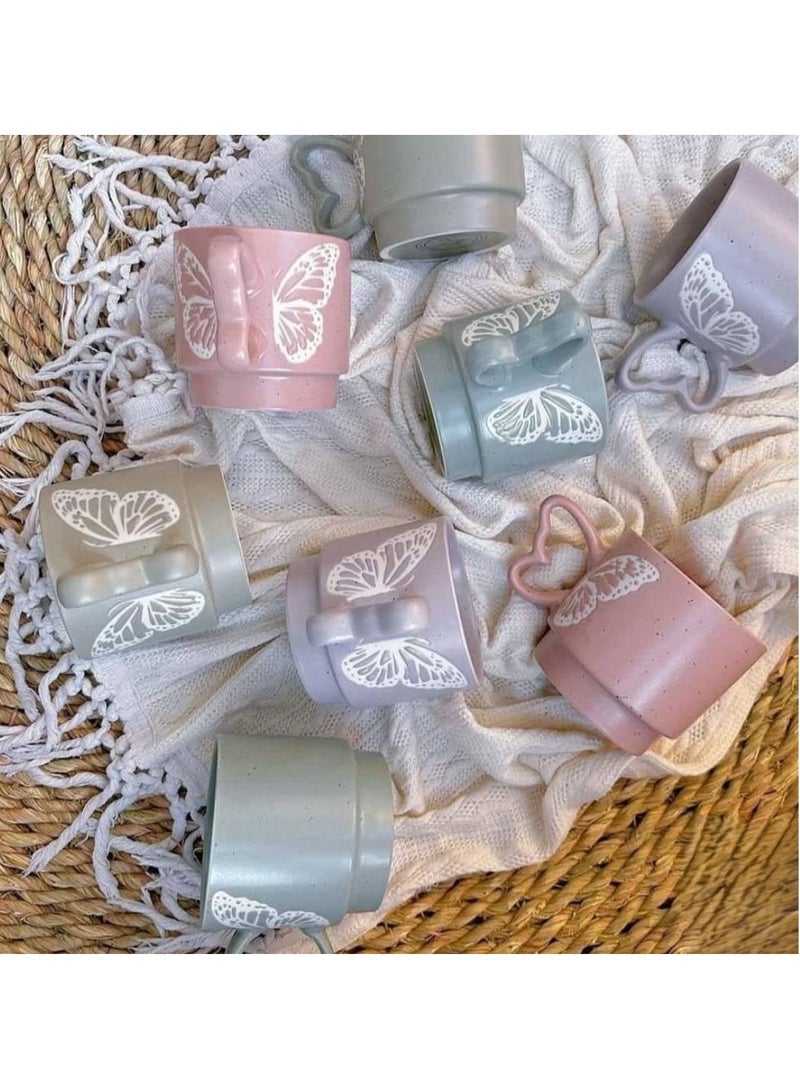 طقم مجات بورسلين مكون من 4 قطع للشاي والقهوة والنسكافيه -  مجات بورسلين - Image 4