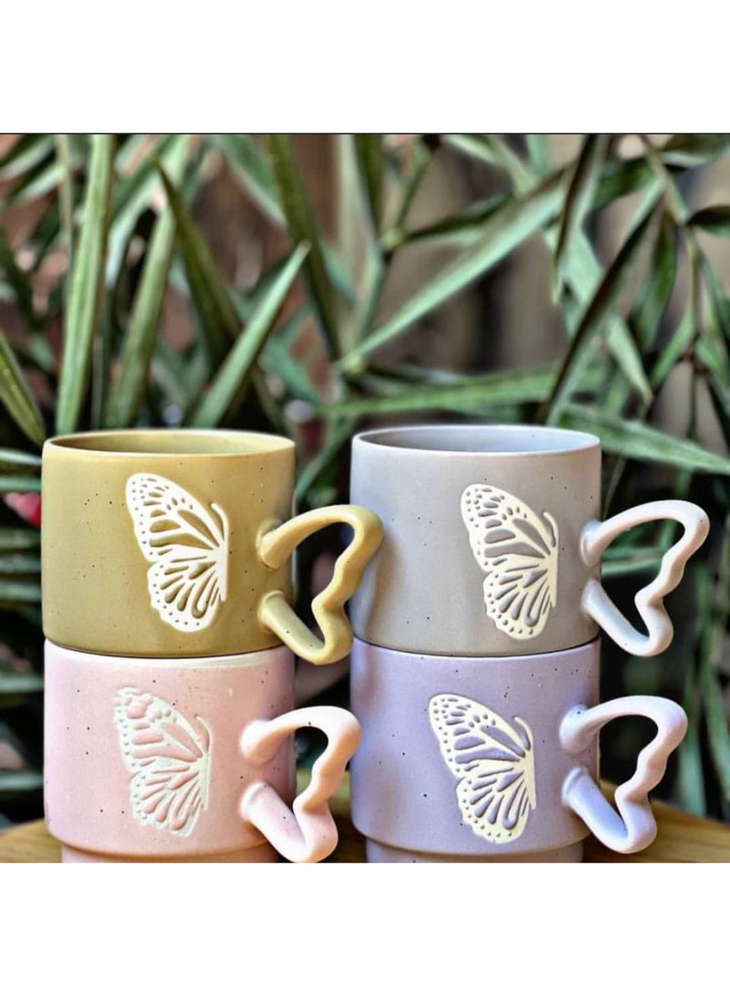 طقم مجات بورسلين مكون من 4 قطع للشاي والقهوة والنسكافيه -  مجات بورسلين - Image 2