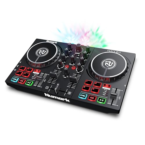 Numark وحدة تحكم دي جي Numark Party Mix مع أضواء، 2 منصة، خلاط، واجهة صوتية و (Serato Lite) - Image 1