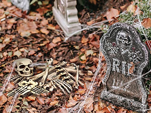 Beistle Skeleton Decoration Bone Décor Beistle 12 Piece Plastic Novelty Skeleton Bones and Skull Horror Haunted House Prop Decorations Spooky Halloween Party Supplies, 6"-16", Off White/Gray - Image 5