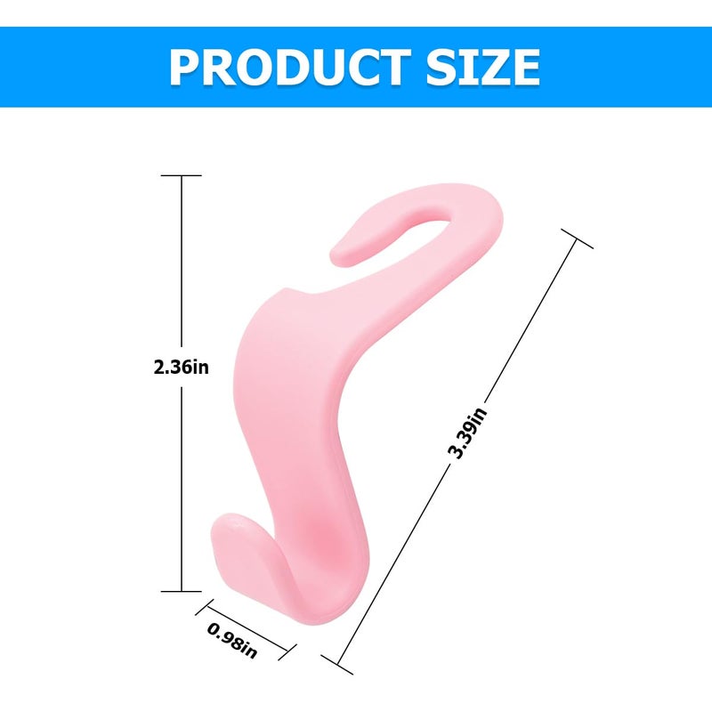 Hanemia 4PCS Car Back Seat Headrest Hooks, Rear Car Seat Storage Headrest Hanger Holder Hooks Organizer, Universal Auto Interior Accessories for Bag Purse Handbag Cloth Coats Grocery (Light Pink) - Image 3