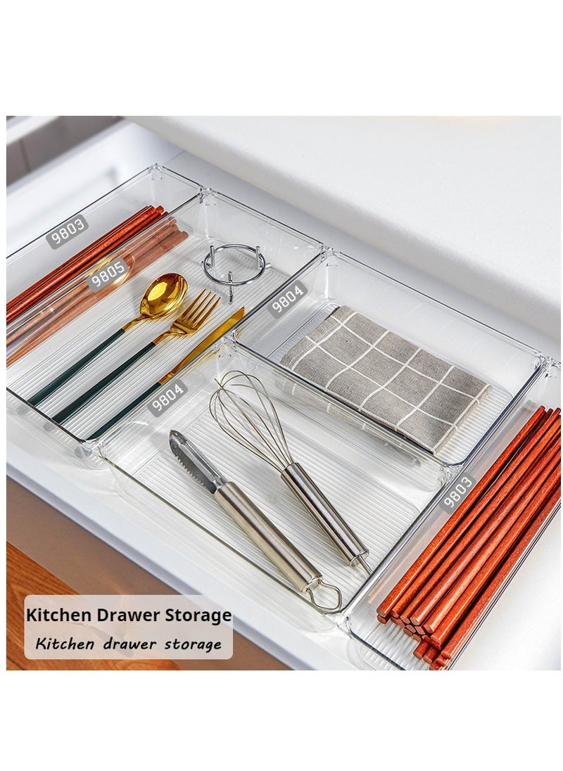 JiFENG - 16 Desktop Drawers With Built-in Storage Trays for Organizing Cosmetics, Transparent Partitioned Small Boxes - Image 1