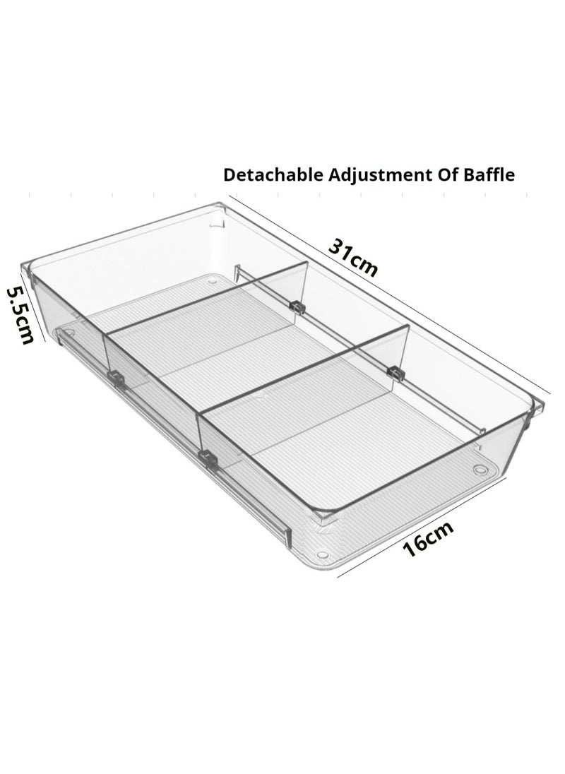 JiFENG - 16 Desktop Drawers With Built-in Storage Trays for Organizing Cosmetics, Transparent Partitioned Small Boxes - Image 1