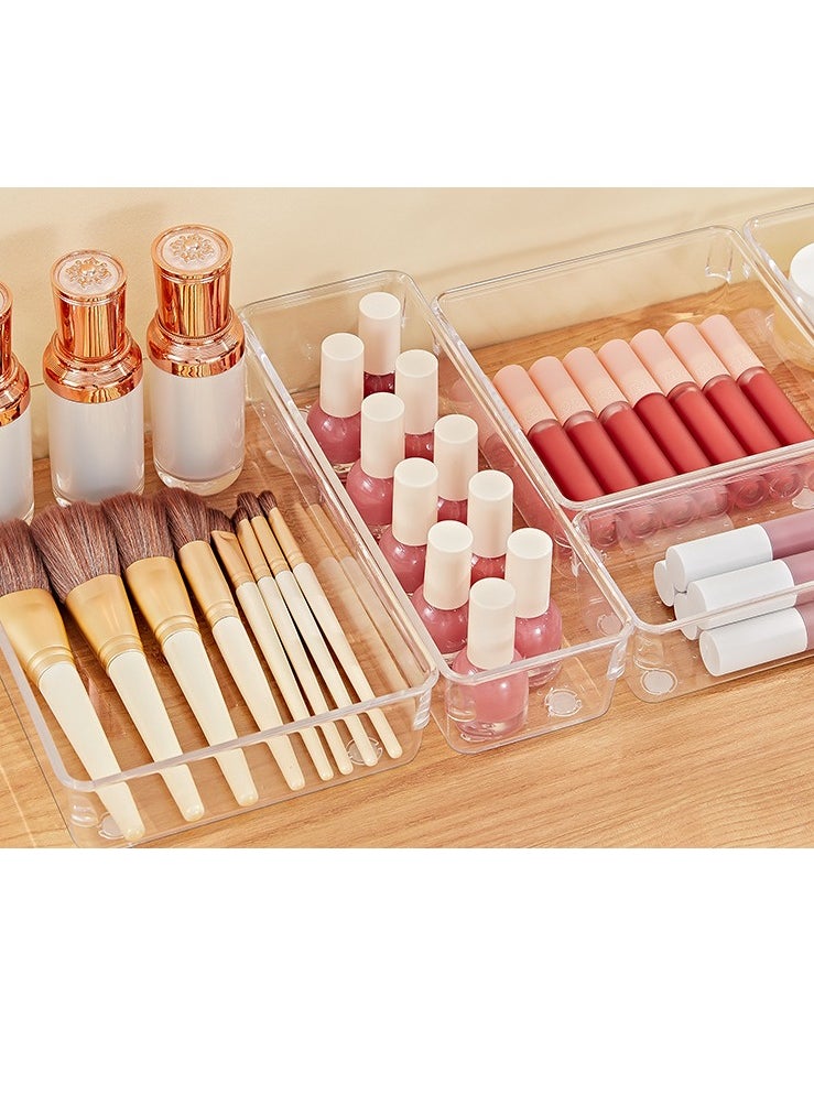 JiFENG - 16 Desktop Drawers With Built-in Storage Trays for Organizing Cosmetics, Transparent Partitioned Small Boxes - Image 1