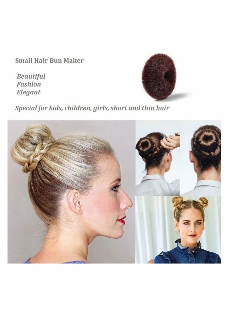 Y&D 6 Pcs Extra Small Hair Bun Maker for Kids, Nylon Donut Sock Form Girls Mini Doughnut Shaper Short and Thin Size - Image 3