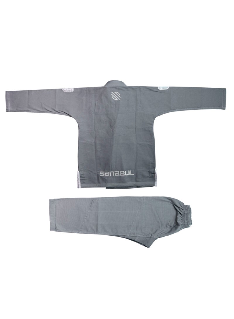 Sanabul  Future Legends BJJ Gi for Kids – Premium Youth Brazilian Jiu Jitsu Kimono with Free White Belt – Silver/White, K0 - Image 1