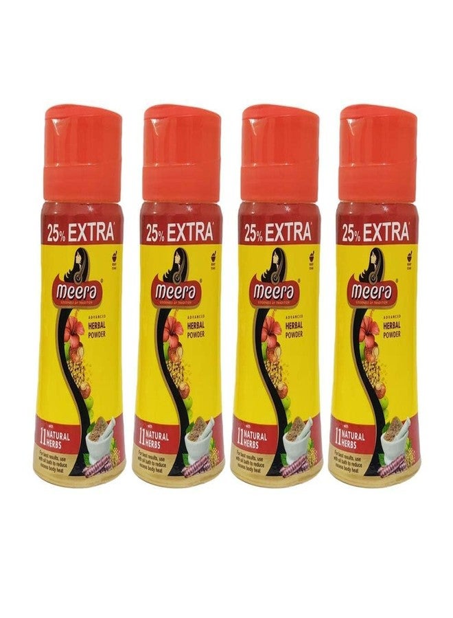 MEERA 4 X Meera Herbal Hair Wash Powder Shikakai, Tulsi Powder 120gm Jar X 4= Net. 480g - Image 1