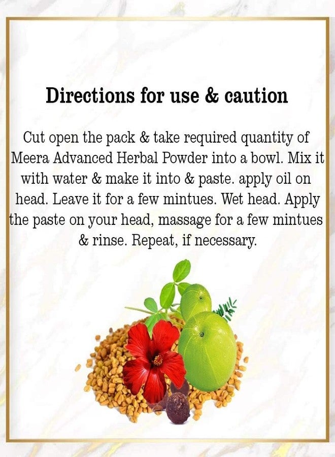 MEERA 4 X Meera Herbal Hair Wash Powder Shikakai, Tulsi Powder 120gm Jar X 4= Net. 480g - Image 4