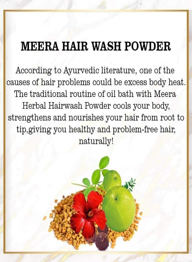 MEERA 4 X Meera Herbal Hair Wash Powder Shikakai, Tulsi Powder 120gm Jar X 4= Net. 480g - Image 3