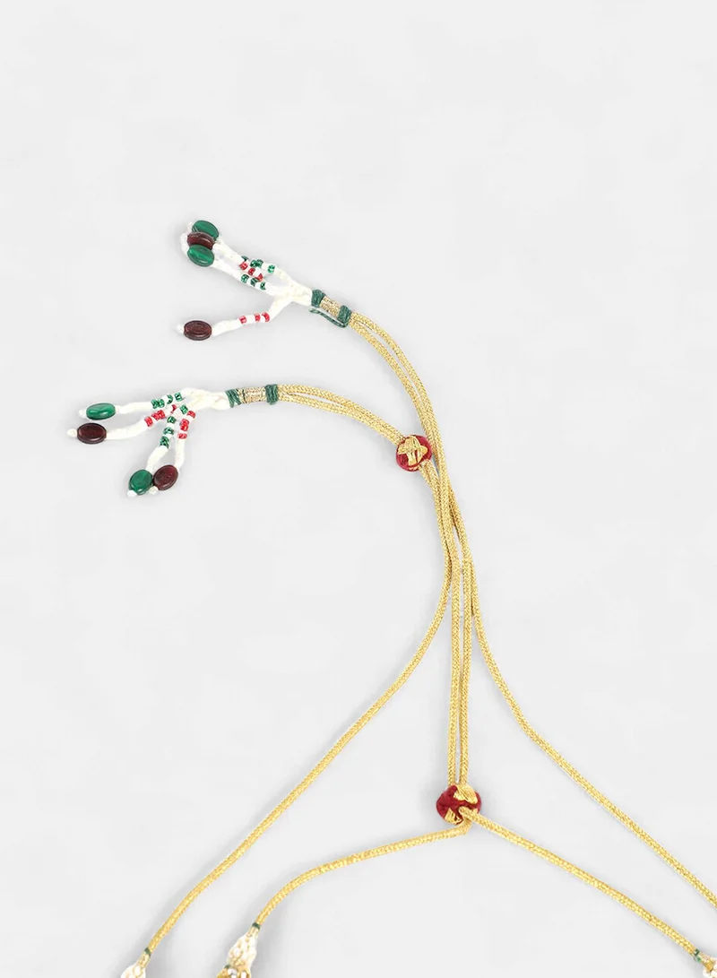 SOHI Stone Stones-Studded & Beaded Artificial Jewellery Set