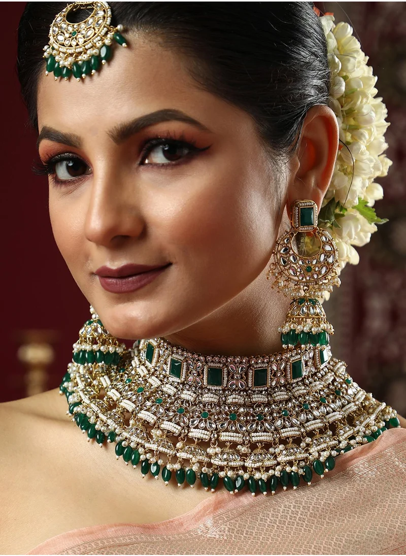 SOHI Stone Stones-Studded & Beaded Jewellery Set