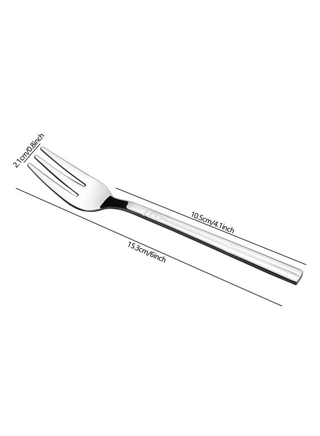 Saedy 6 Inches Stainless Steel Tasting Forks, 12 Pieces Small Dessert Appetizers Forks, F - Image 2