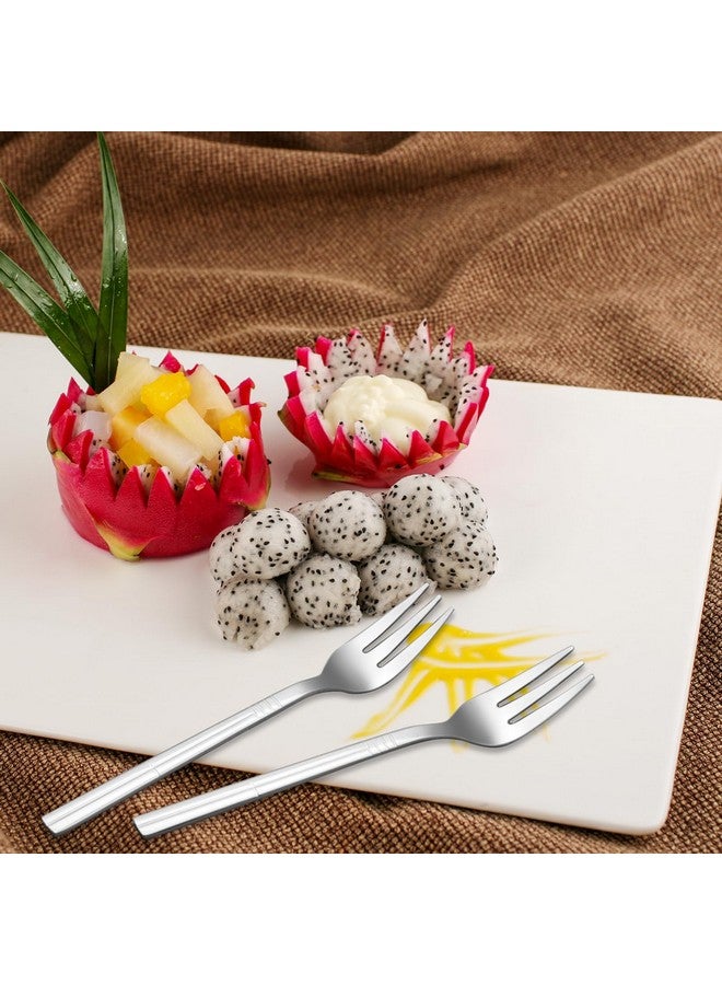 Saedy 6 Inches Stainless Steel Tasting Forks, 12 Pieces Small Dessert Appetizers Forks, F - Image 4