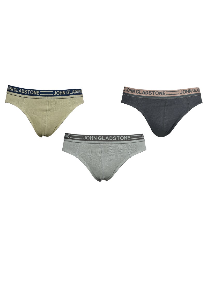 John Gladstone - John Gladstone Men's Cotton Outer Elastic Brief - 3 Pack - Image 1