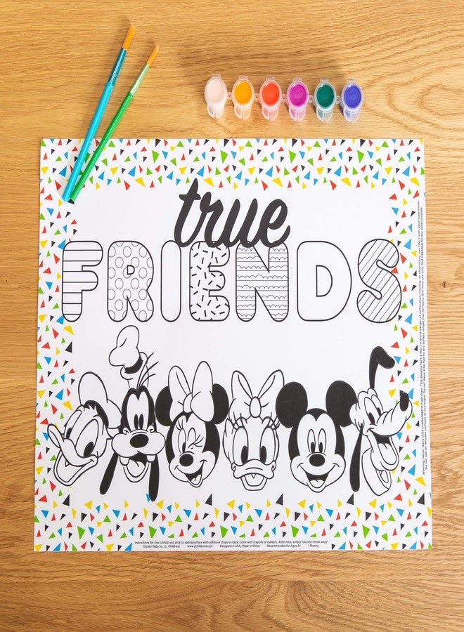 J.L. Childress Disney Baby by J.L. Childress ColorMe Disposable Placemats - Stick on Disposable Placemats for Baby, Toddlers, & Kids, Travel Coloring Activities, Sticky Child Table Mat - 24 Pack, Mickey & Friends - Image 5