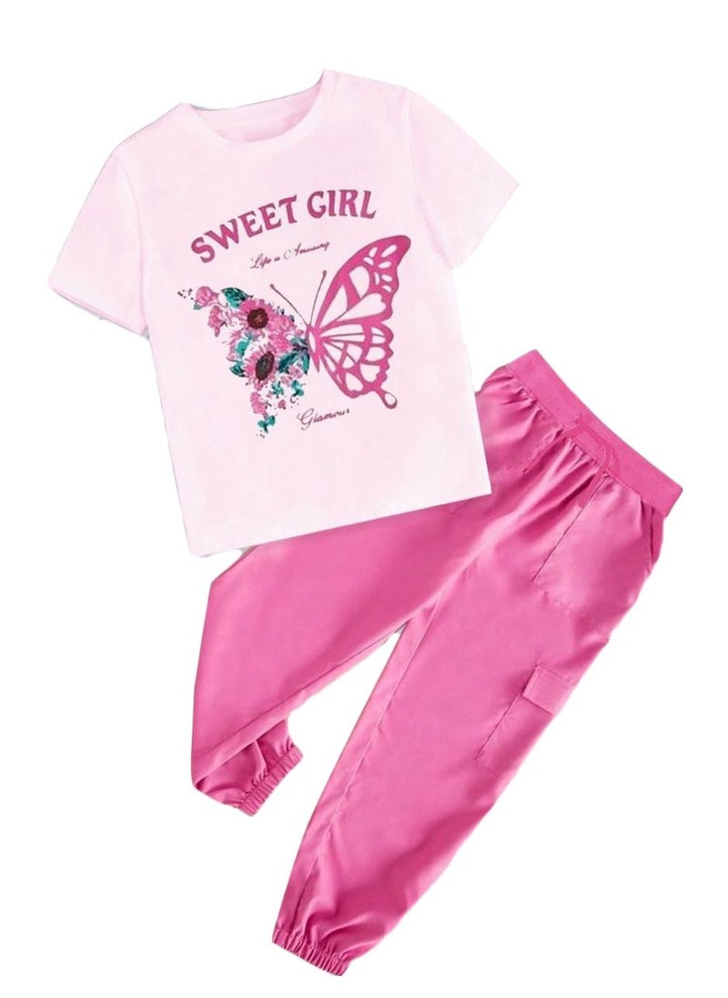 Generic - Pajama special shirt pink butterfly pink pants - Image 1