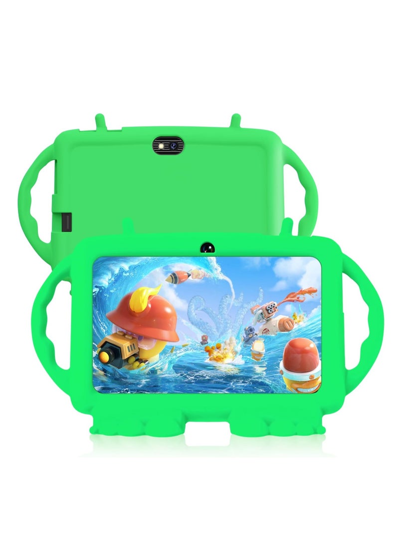 Kids Tablet, 7-inch Android 11 Tablet for Kids, 2GB + 32GB, Toddler Tablet with Bluetooth, WiFi, Parental Control, Dual Camera, GMS, Shockproof Case, Kids App Pre-Installed (Green) - Image 1