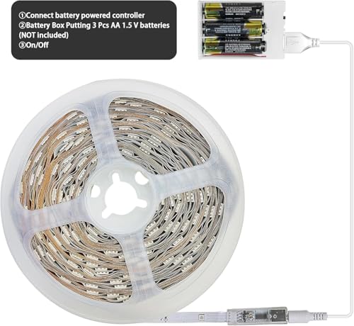 RUISHINE Battery Powered LED Strip Lights 25ft Battery Operated LED Light Strip Color Changing Music Sync App Remote Control RGB USB Led Lights for TV Room Rope Lights - Image 3