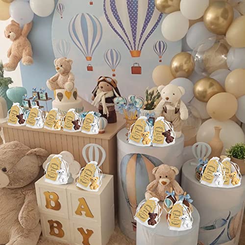 BANBALLON 12 Set Bear Party Favor Bear Keychains with Organza Bags Thank You Tags For Baby Shower Bear Theme Party Return Favors Supplies - Image 5
