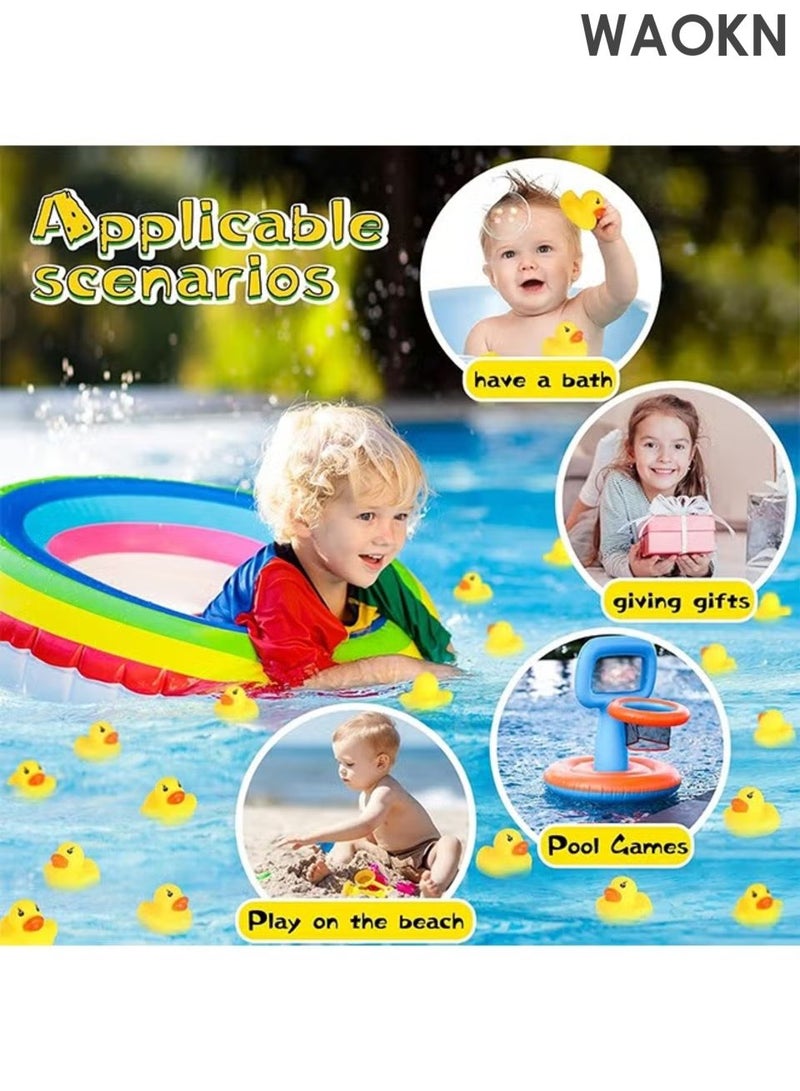 WAOKN 50 Mini Rubber Ducks, Baby Bath, Duck Birthday Party Accessories, Baby Shower To Celebrate The Joy Of Children,Baby bath companion little yellow duck toy,Pool stuffed toys, Summer Beach Pool Activity Carnival Game. - Image 3