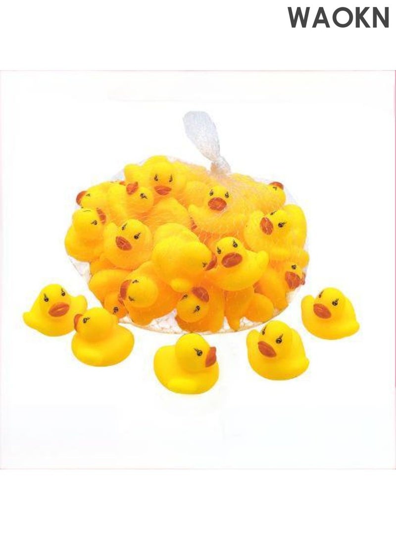 WAOKN 50 Mini Rubber Ducks, Baby Bath, Duck Birthday Party Accessories, Baby Shower To Celebrate The Joy Of Children,Baby bath companion little yellow duck toy,Pool stuffed toys, Summer Beach Pool Activity Carnival Game. - Image 1