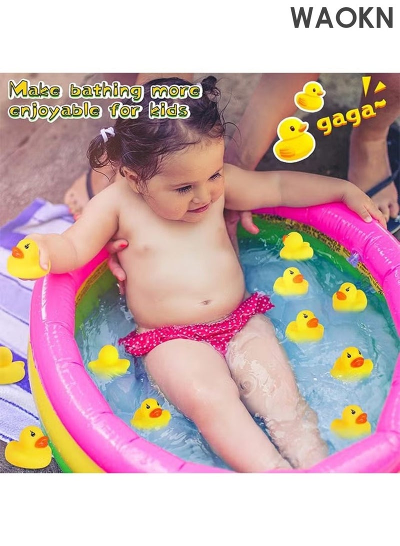 WAOKN 50 Mini Rubber Ducks, Baby Bath, Duck Birthday Party Accessories, Baby Shower To Celebrate The Joy Of Children,Baby bath companion little yellow duck toy,Pool stuffed toys, Summer Beach Pool Activity Carnival Game. - Image 2